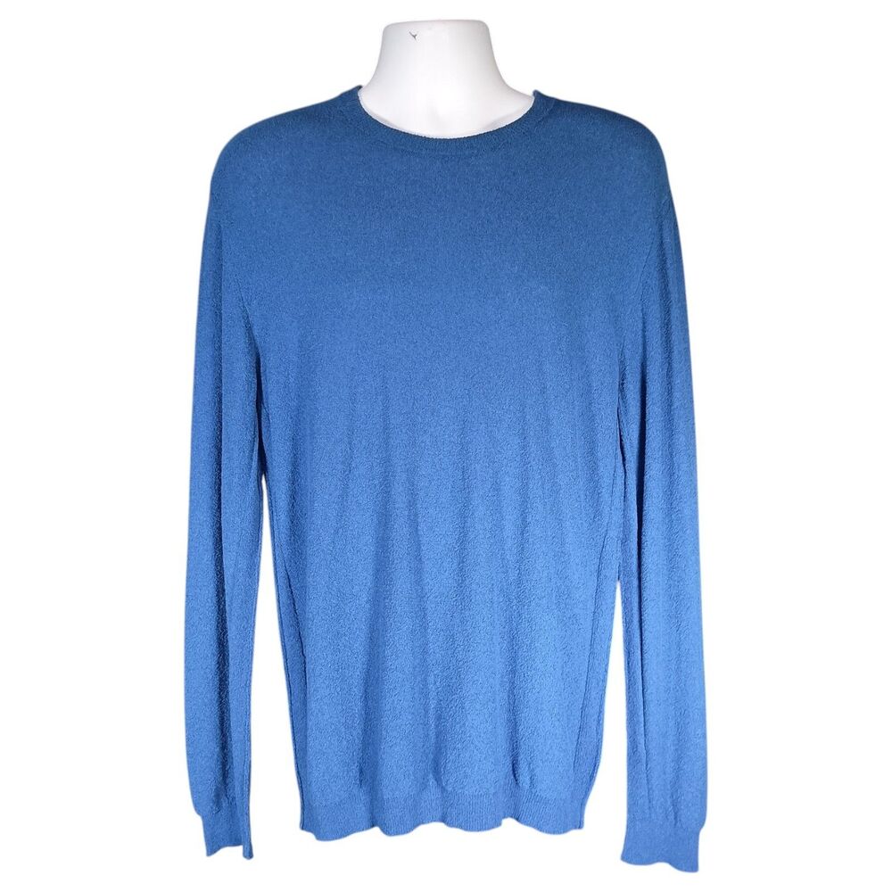 Roberto Collina Sweater Mens 54 US XXL Long Sleeve Crew Neck Blue Cotton Italy - Picture 2 of 7